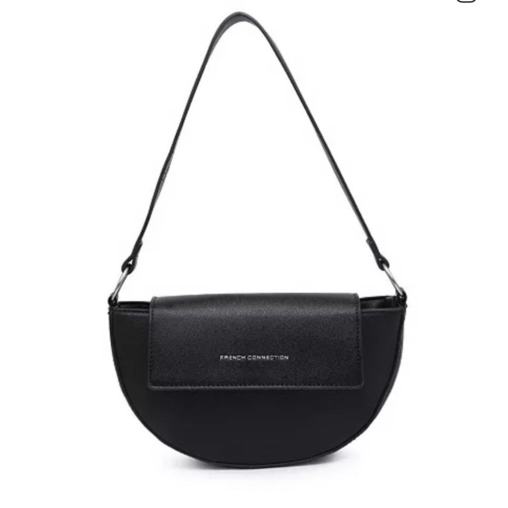 French Connection Elegant Black Shoulder Bag